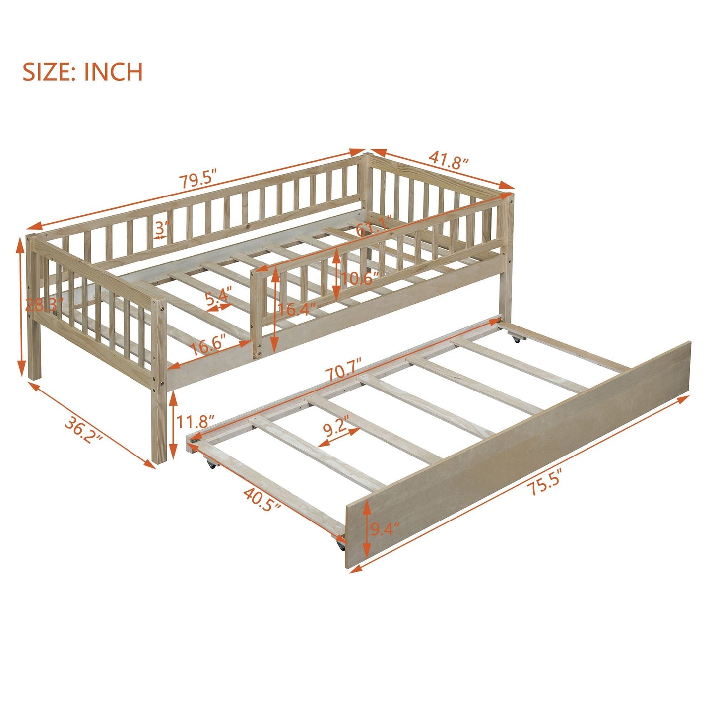 Multi Functional Wooden Daybed and Bedroom