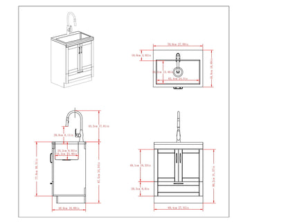 Deluxe Laundry Cabinet With Sink And Faucet Unit vanity with doors HouseOfZazla on Tampa Home & Garden Store