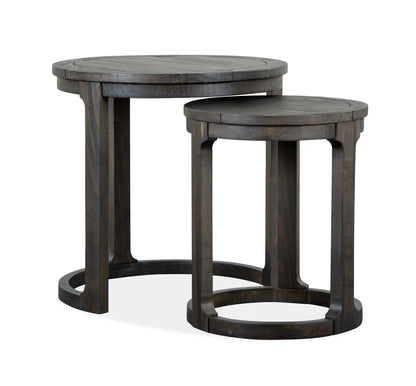 Boswell Round Nesting End Table in Peppercorn