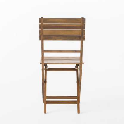 Outdoor Foldable Wood Dining Chair Set of Two