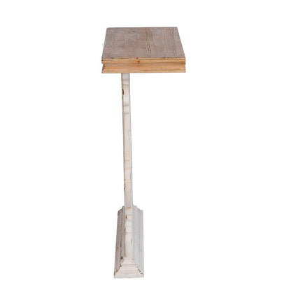 Classic Vintage Wash Console Table with Wood Top in antique white with distressed base on Tampa Home & Garden Store