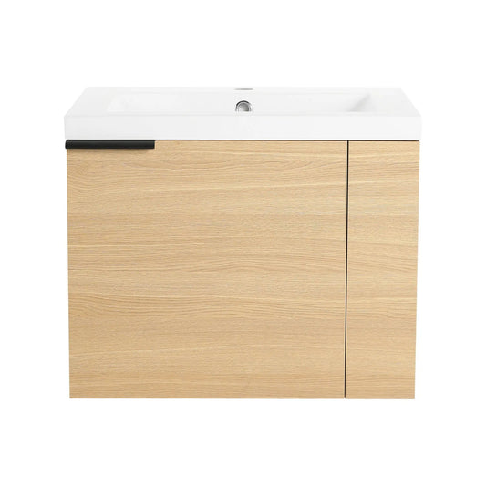 Modern bathroom vanity with white rectangular sink on oak wood cabinet Unique Piece Furniture on Tampa Home & Garden Store