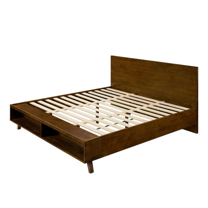 Solid Walnut King Platform Bed With Storage