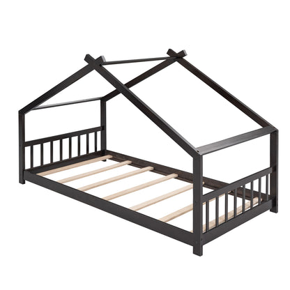 Playhouse Design Bed with Cozy Roof for Kids