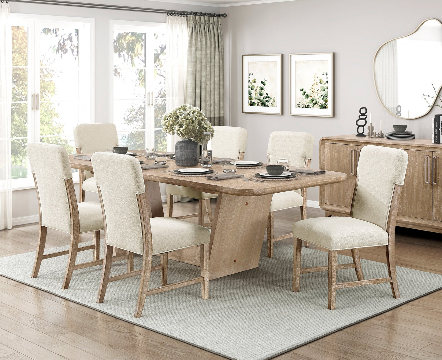 Oak Veneer Extendable Dining and Kitchen Set