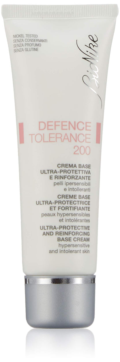 BioNike Defence Tolerance 200 ultra-protective base cream tube with pink print and silver cap on Tampa Home & Garden Store