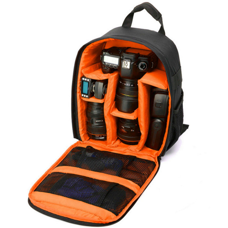 Puhongda DSLR camera bag with orange padded compartments for large capacity lenses and bodies on Tampa Home & Garden Store