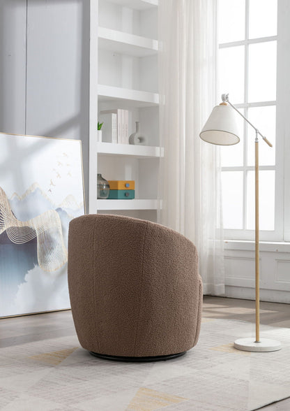 Teddy Fabric and Swivel Barrel Accent Chair