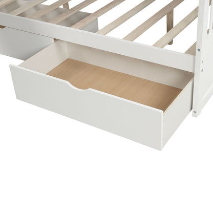 Bunk bed with storage drawer pulled out, showing light wood interior, HouseOfZazla on Tampa Home & Garden Store
