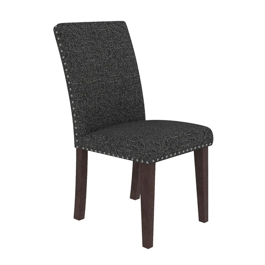 Upholstered dining chair set of 2 with high back, charcoal fabric, nailhead trim Unique Piece Furniture on Tampa Home & Garden Store