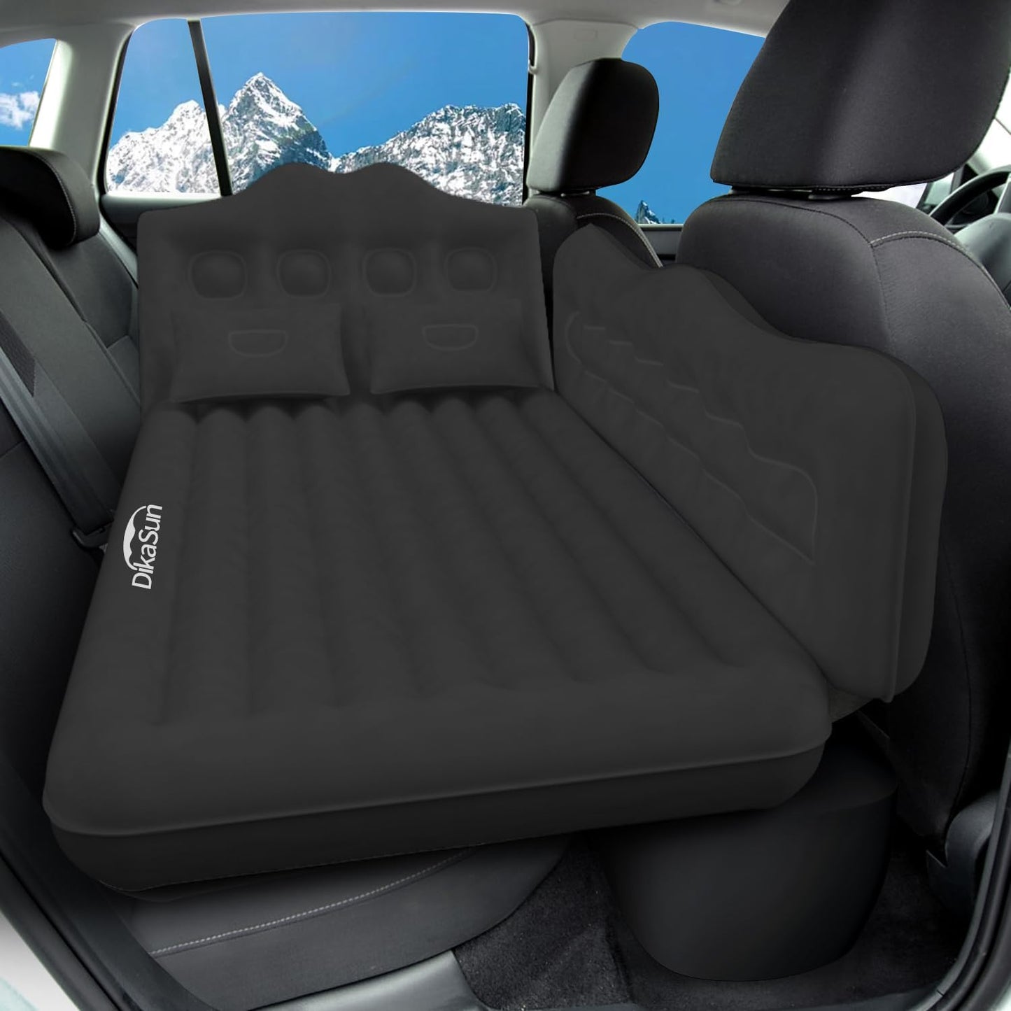 Dikasun Outdoor black backseat air mattress covers SUV rear seats with two pillows on Tampa Home & Garden Store