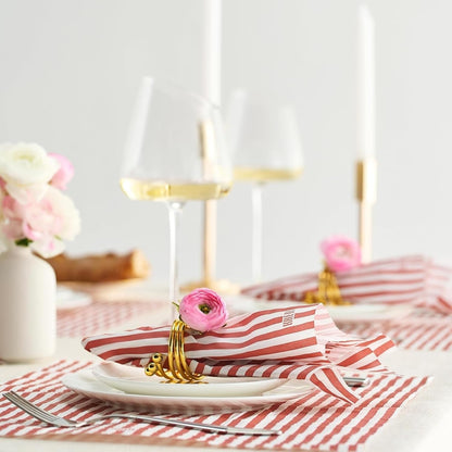 Red Stripe Disposable Napkin and Placemat Set