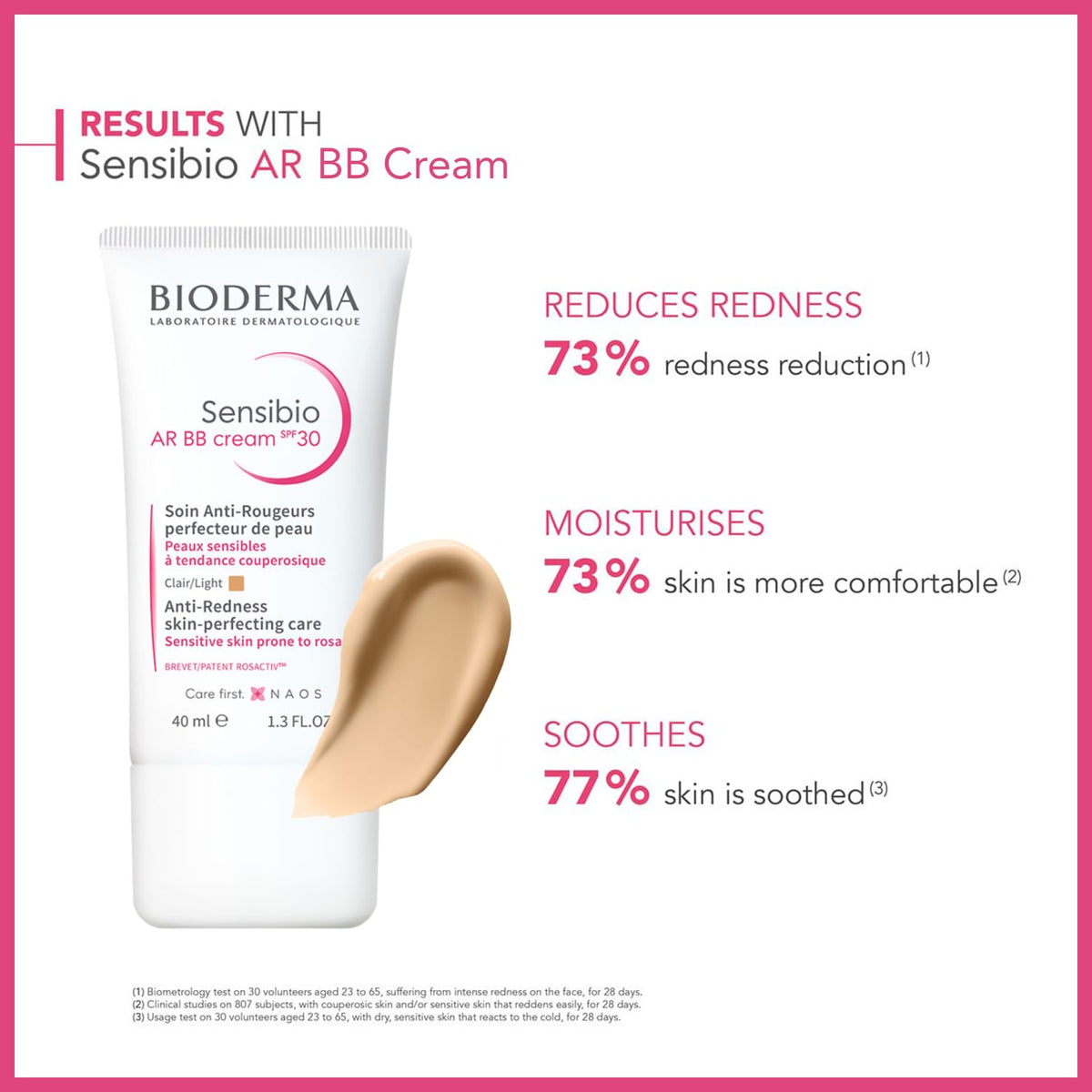 Bioderma Sensibio AR BB Cream SPF30 tube; white packaging with pink arc and BIODERMA branding for redness relief on Tampa Home & Garden Store