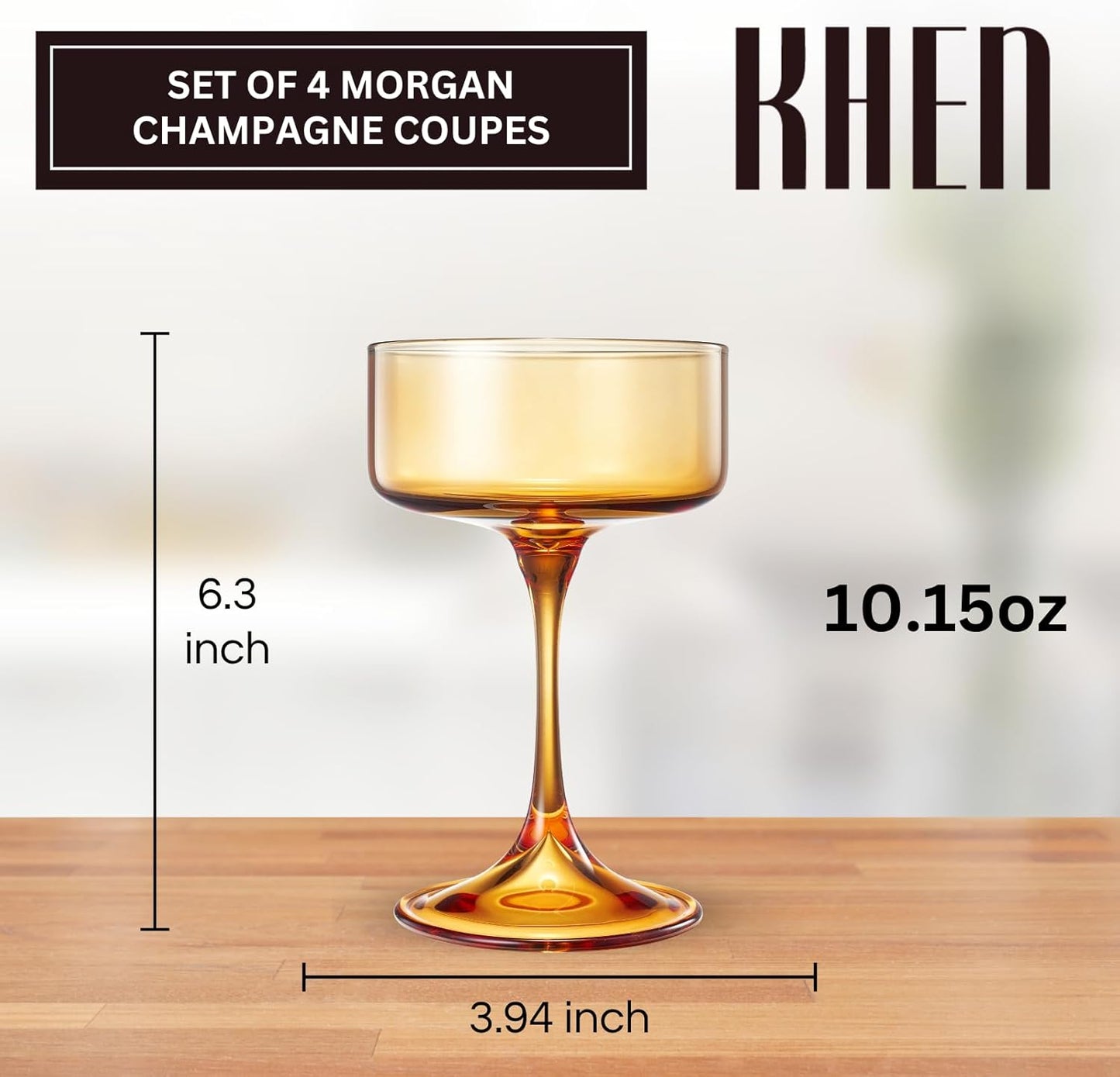 Khen Premium Four Multicolor Champagne Coupe Set