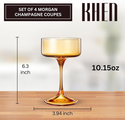 Khen Premium Four Multicolor Champagne Coupe Set
