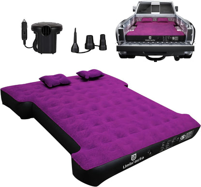 Umbrauto Nissan short truck bed air mattress in vibrant purple with pump and adapters on Tampa Home & Garden Store