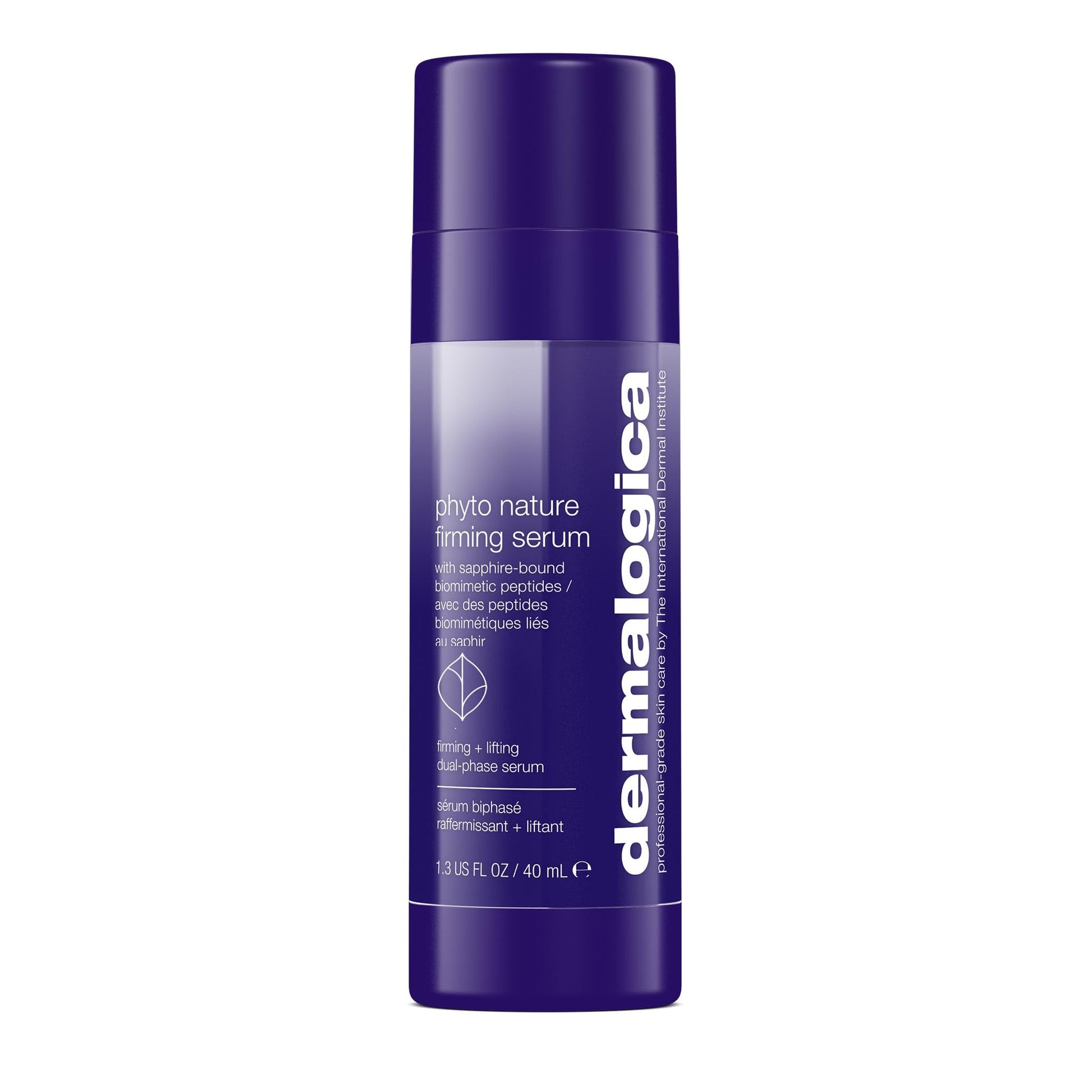 Dermalogica Phyto-Nature Firming Serum bottle in deep purple with white text on Tampa Home & Garden Store