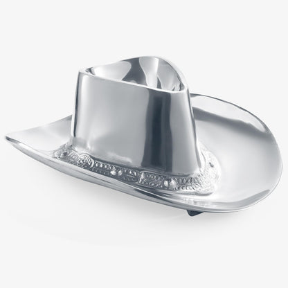 The Silver Brass Cowboy Hat Chip And Dip Bowl