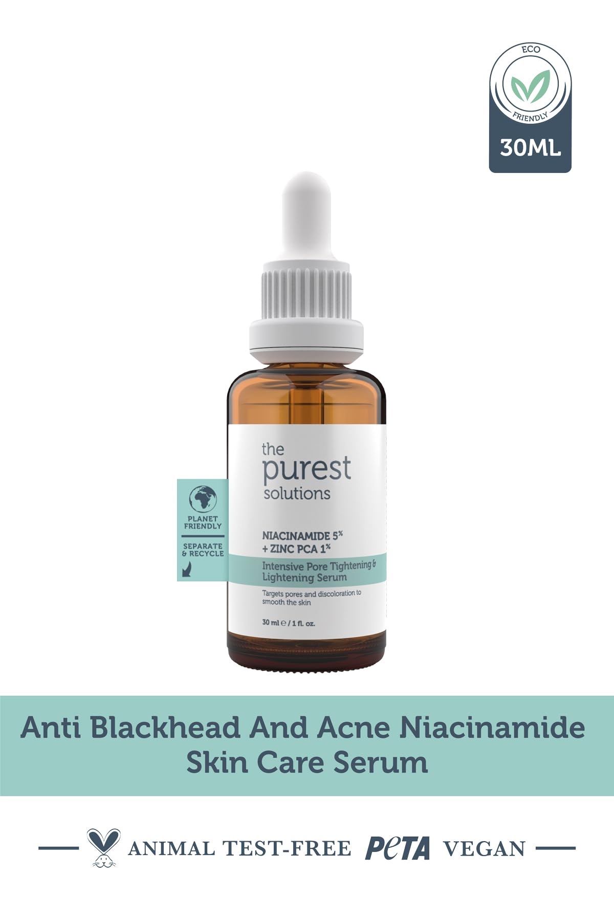 Face serum from The Purest Solutions Niacinamide 5% + Zinc PCA 1% with amber dropper, 30ml on Tampa Home & Garden Store