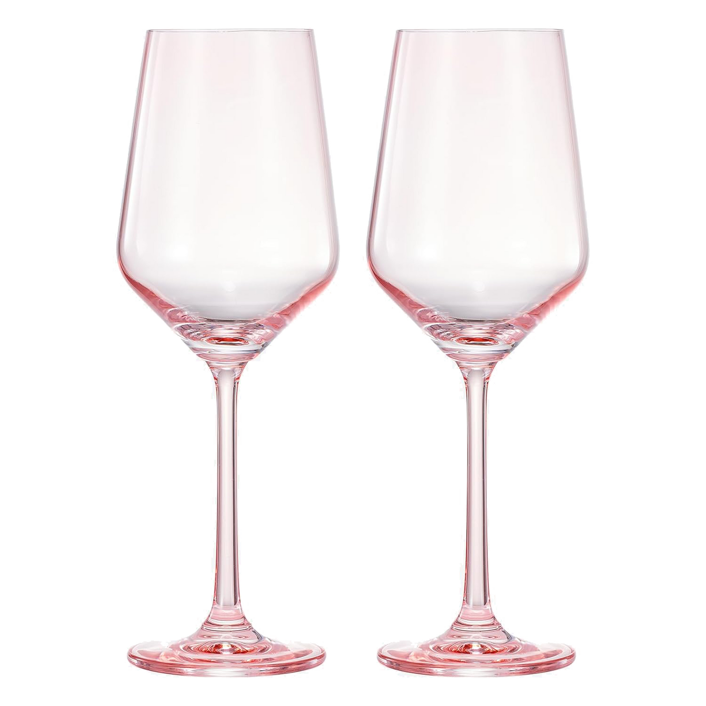 Monet Pink Stemmed Wine Glasses Set of Two