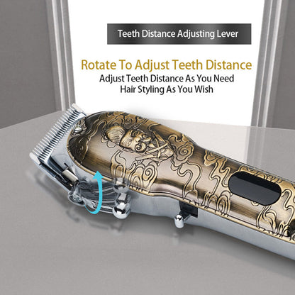 All Metal Hair Clipper Retro Oil Head Carving Scissors Machine Set USB Charging Electric Hair Clipper - Tampa Home & Garden Store