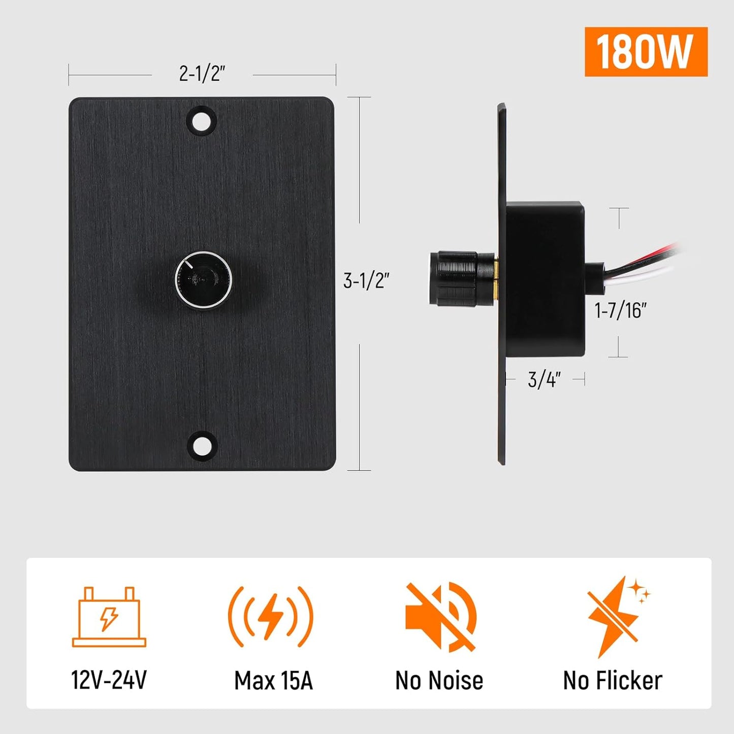 Interruptor de atenuación de 12 V, 2 colores | Combinación de interruptores de atenuación de 24 V y 12 V