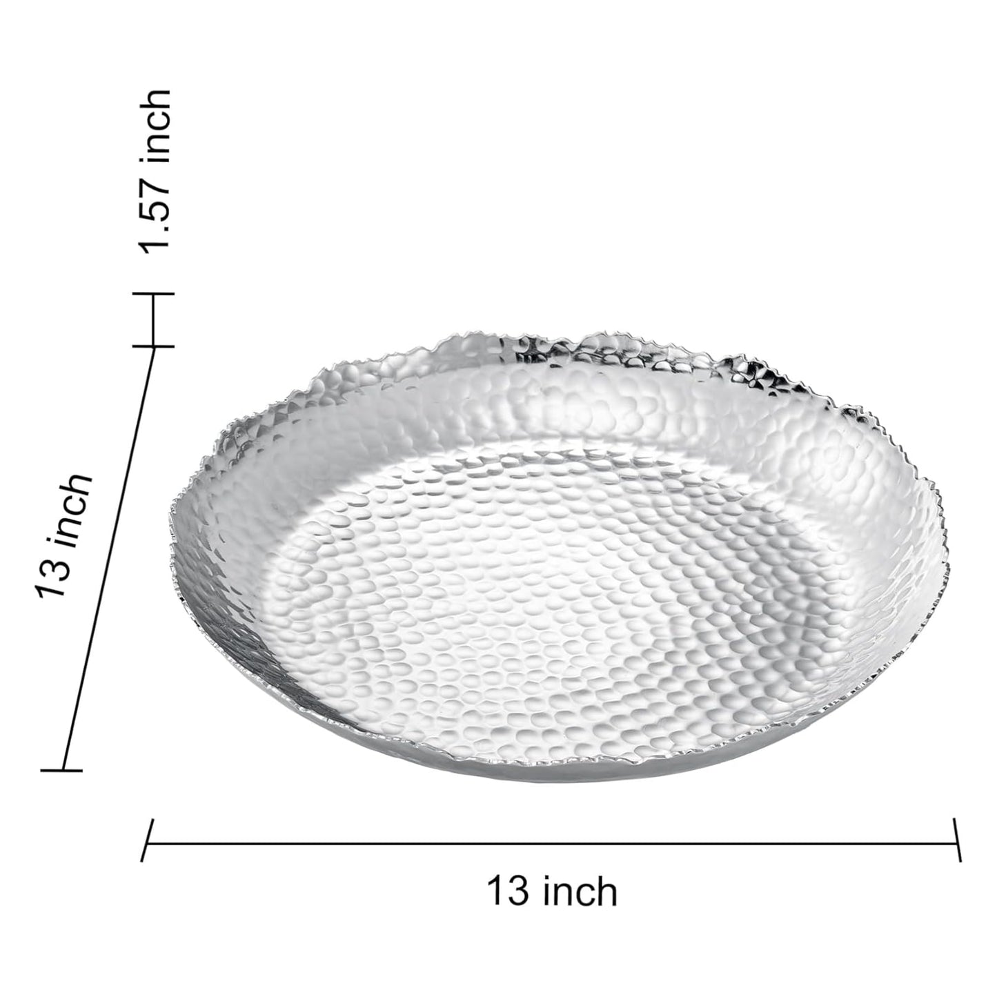 Silver and Hammered Aluminum Decorative Bowl