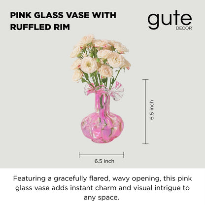 Soft Pink Glass Flower Vase and Spring Decor