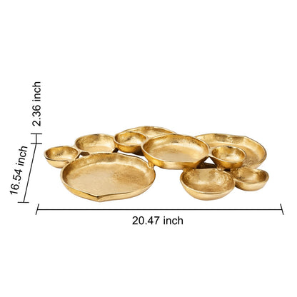 Modern Gold Cluster Serving Bowls Decor Tray