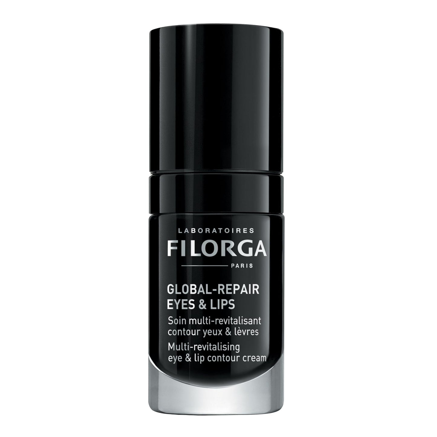 Filorga Global-Repair Eyes & Lips eye contour cream bottle with a black cap and silver base on Tampa Home & Garden Store