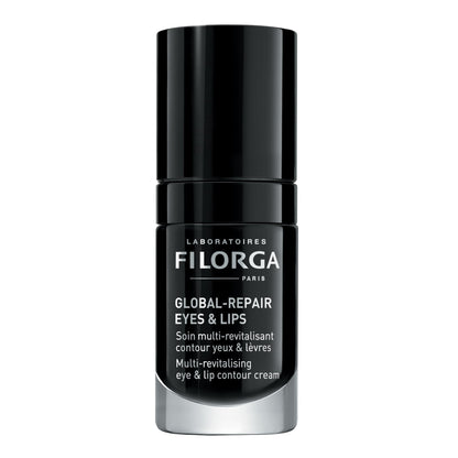 Filorga Global-Repair Eyes & Lips eye contour cream bottle with a black cap and silver base on Tampa Home & Garden Store