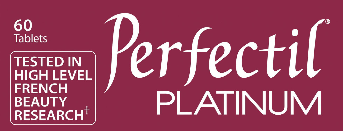 Perfectil Platinum dietary supplement packaging maroon with white script logo 60 tablets on Tampa Home & Garden Store