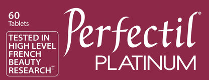 Perfectil Platinum dietary supplement packaging maroon with white script logo 60 tablets on Tampa Home & Garden Store