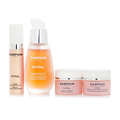 Darphin Intral eye cream set with 4 items including pink jars and orange pump bottle by Darphin Paris on Tampa Home & Garden Store