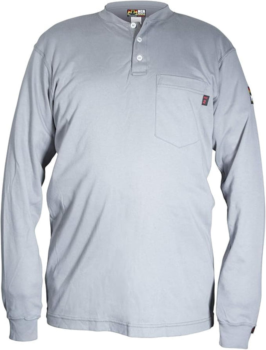 FR Long Sleeve Henley - Gray - Tampa Home & Garden Store