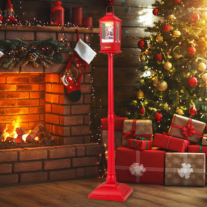 61 Inch Red Christmas Musical Street Lamp Post with detachable snow globe lantern on Tampa Home & Garden Store