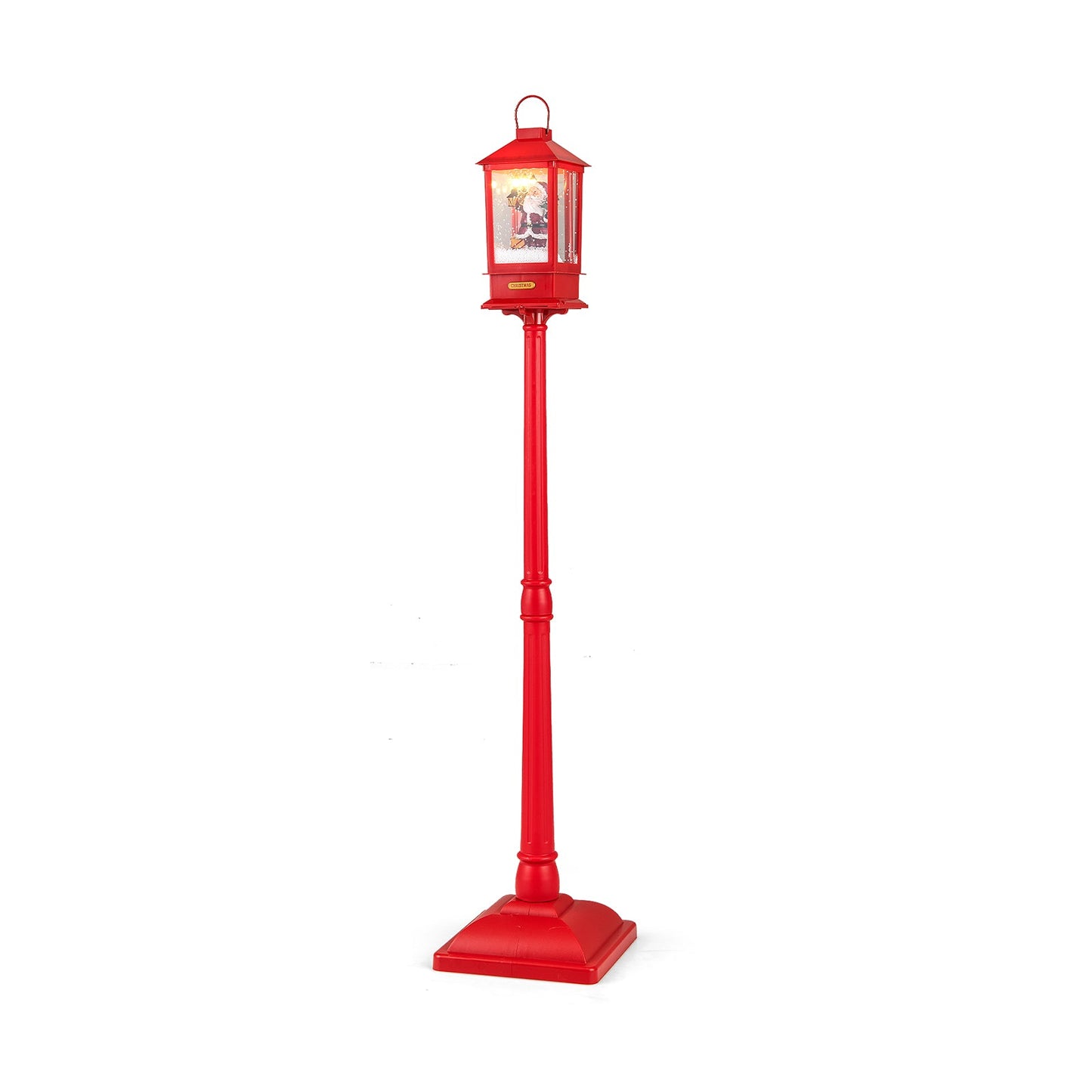 61-inch red Christmas street lamp post with detachable snow globe lantern on Tampa Home & Garden Store