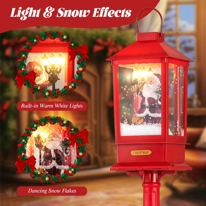 61 Inch Christmas Musical Street Lamp Post red with detachable snow globe lantern DirectDeals on Tampa Home & Garden Store