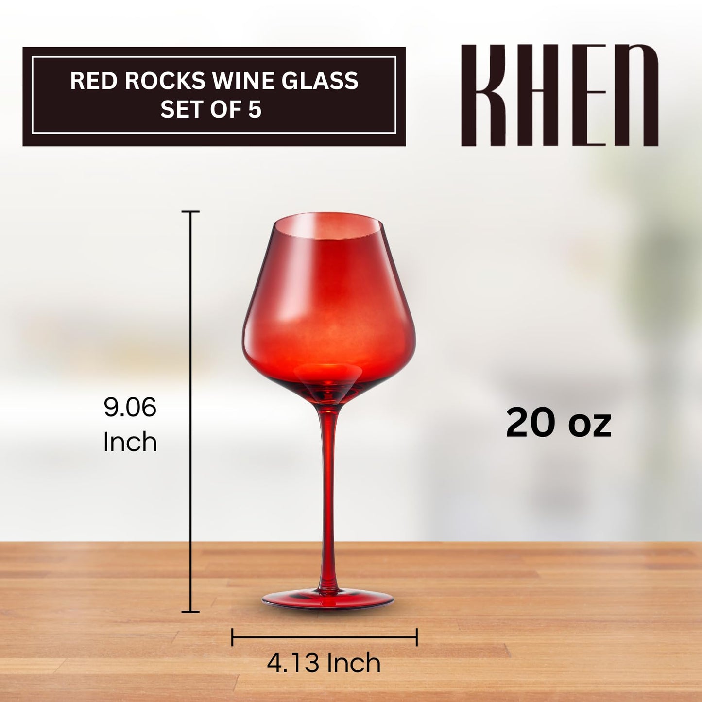 Large Khen Set of 5 Gradient Wine Glasses