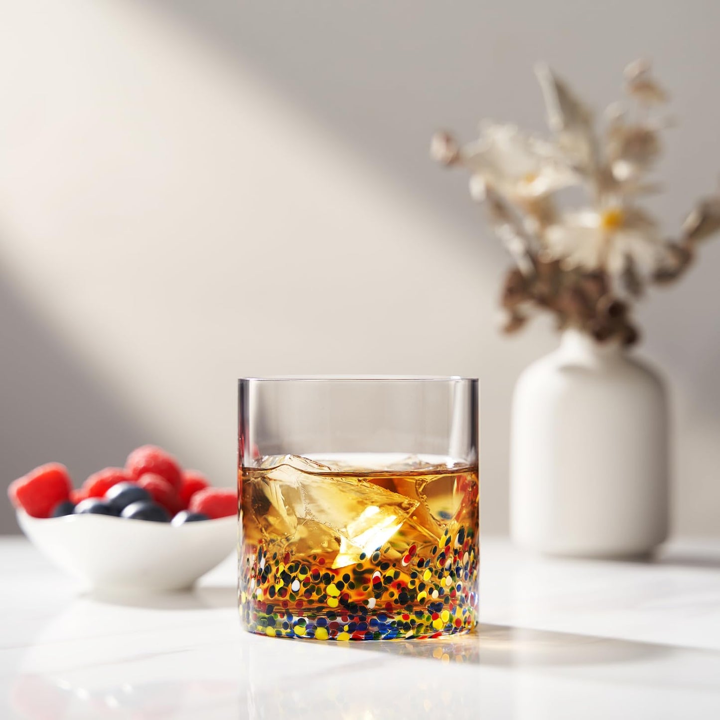 Hand Blown Mexican Confetti Glass And Drinkware