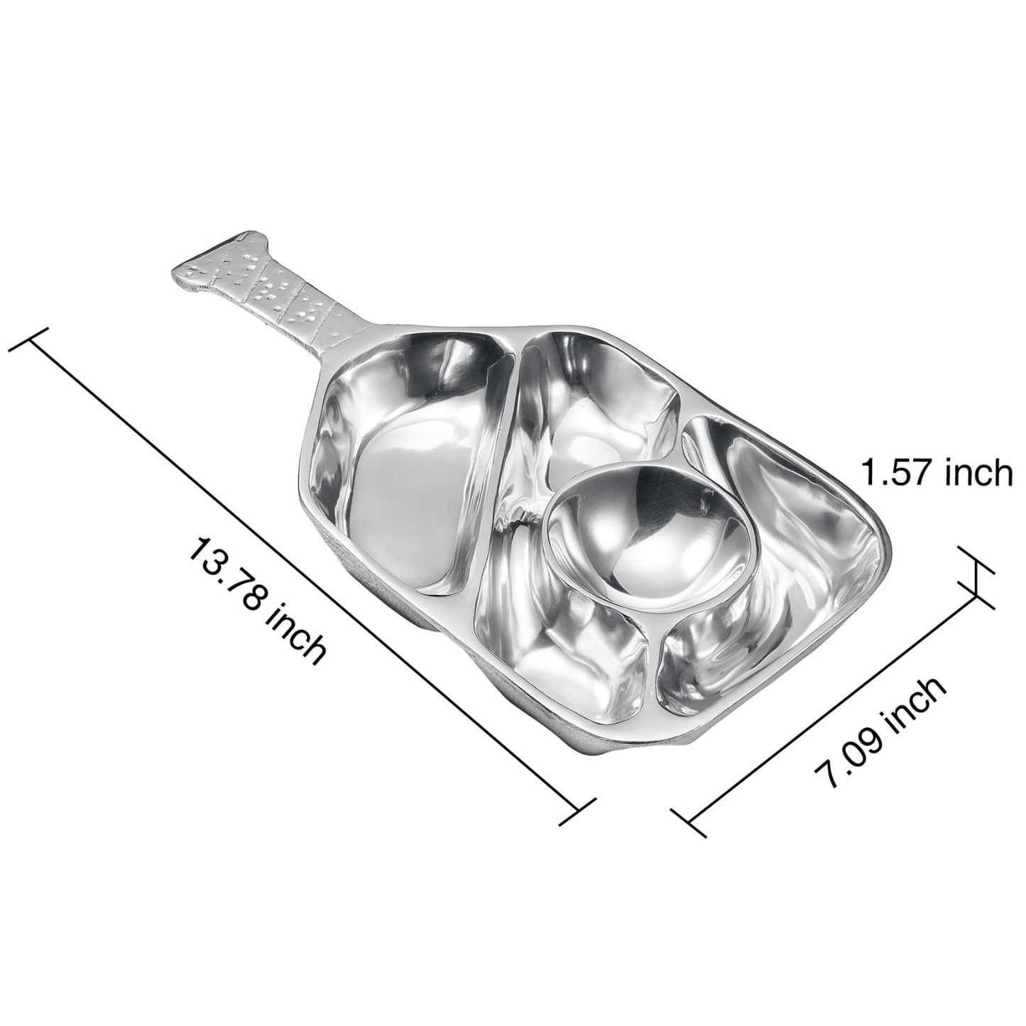 Decorative Silver Pickleball Serving and Tray
