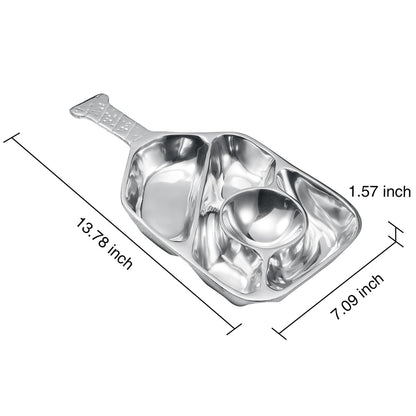 Decorative Silver Pickleball Serving and Tray