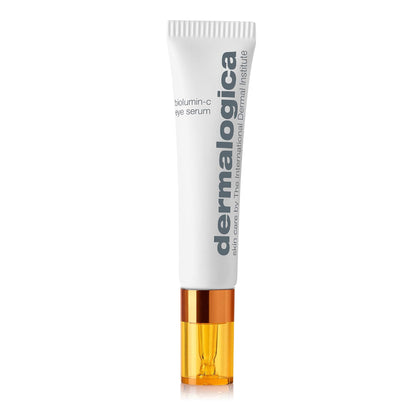 Dermalogica Biolumin-C Eye Serum eye cream white tube amber glass bottle with gold cap on Tampa Home & Garden Store