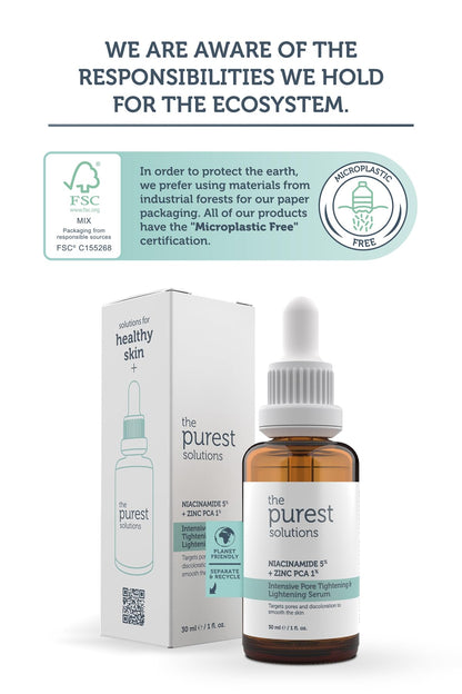 The Purest Solutions Niacinamide 5% Zinc PCA 1% serum bottle with white box on Tampa Home & Garden Store