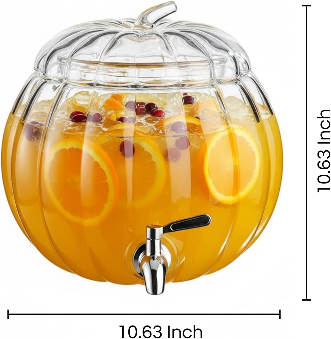 Glass Pumpkin Drink Dispenser And Party Bowl