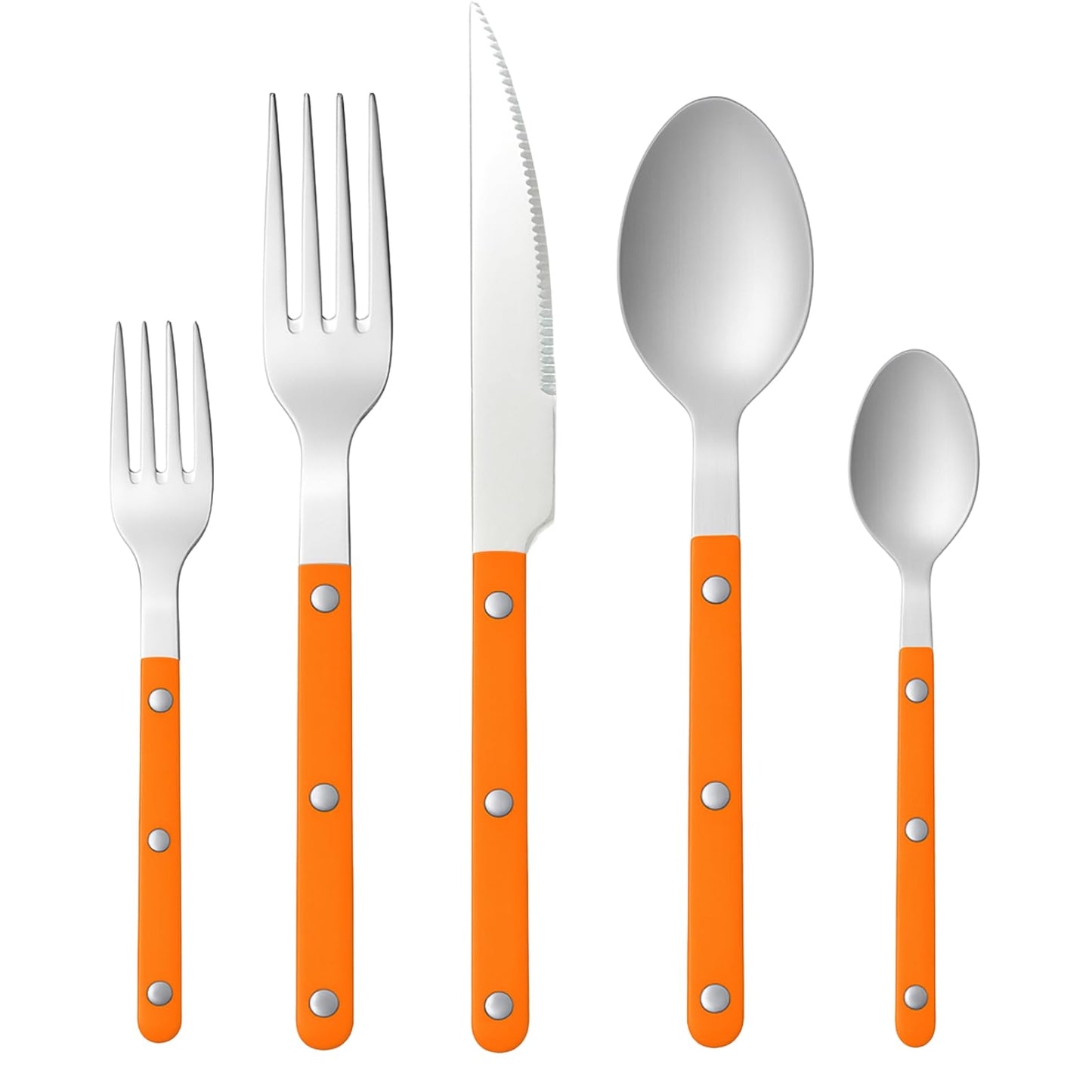 Premium 20 Piece Orange Stainless Steel Flatware