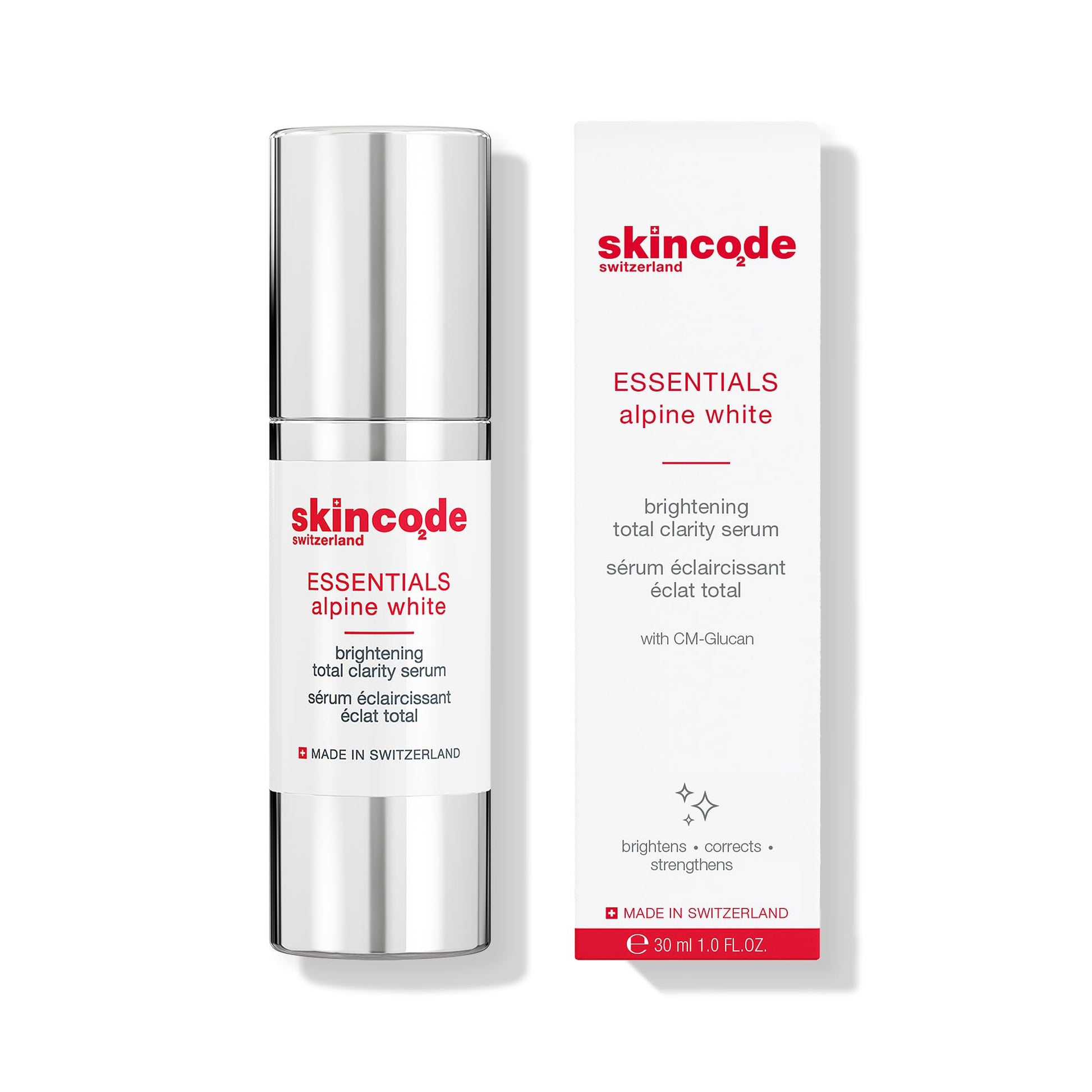 Skincode Brightening Total Clarity Serum bottle with white box on Tampa Home & Garden Store