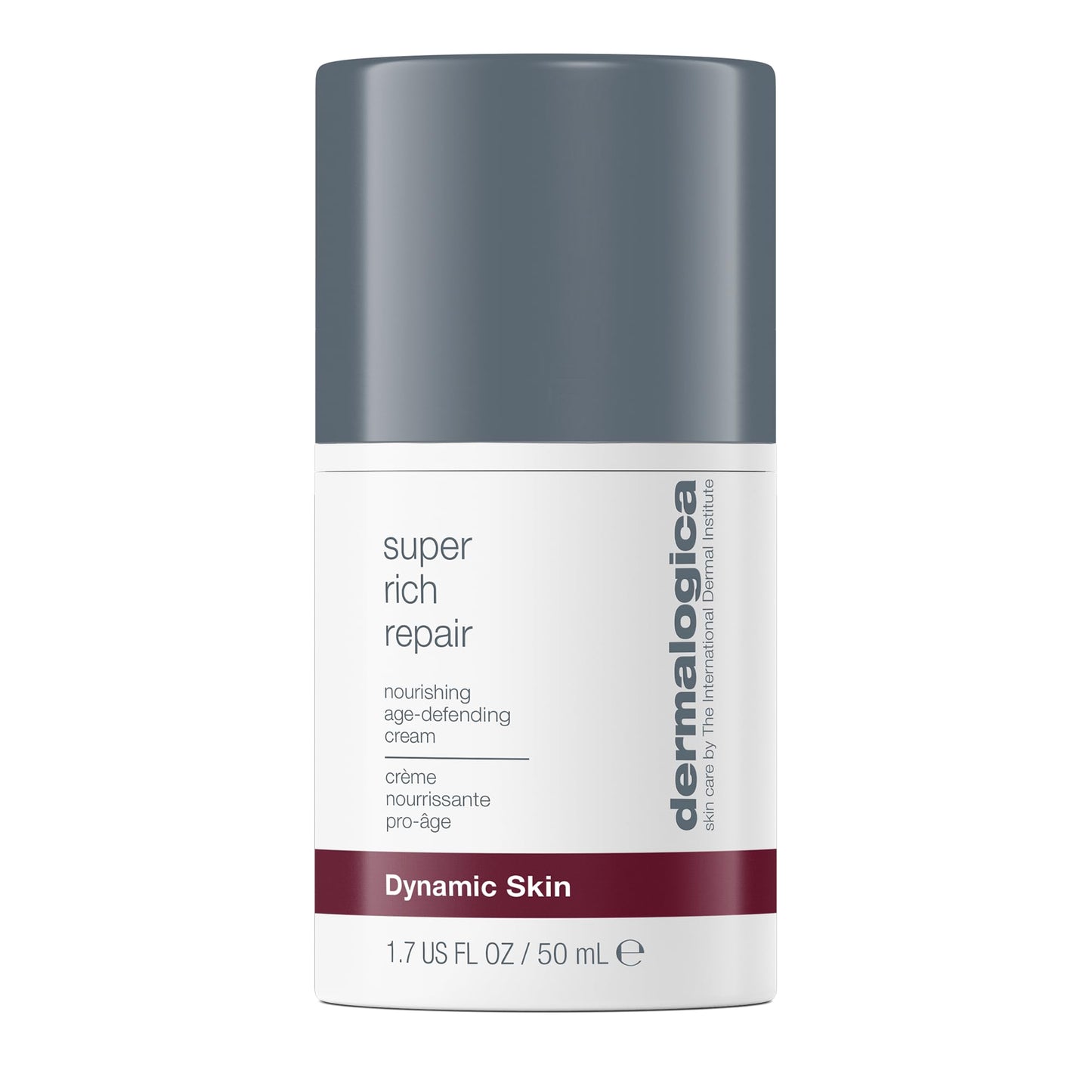 Dermalogica Super Rich Repair moisturizer bottle for mature and dry skin with dark gray cap and white label on Tampa Home & Garden Store