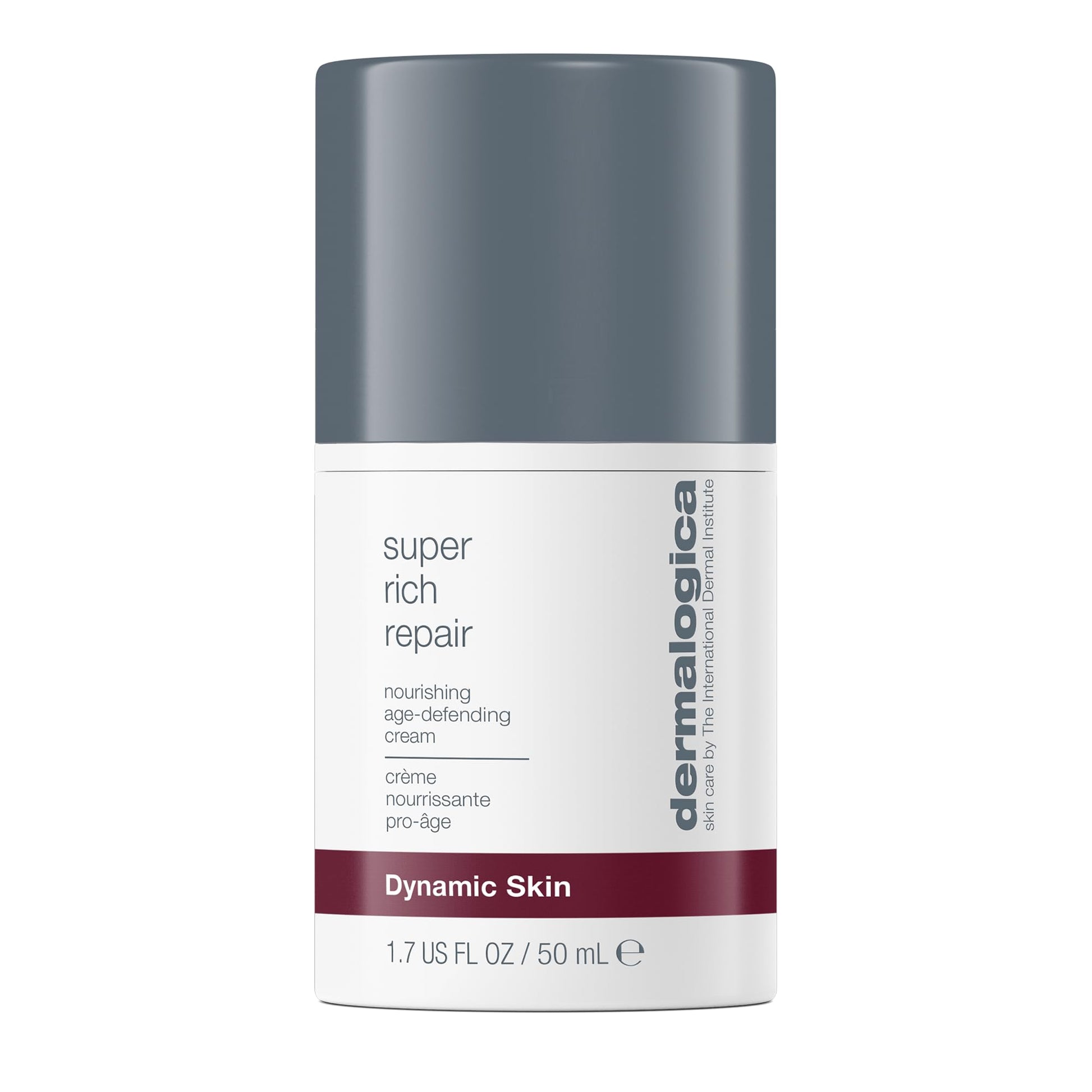 Dermalogica Super Rich Repair moisturizer bottle for mature and dry skin with dark gray cap and white label on Tampa Home & Garden Store