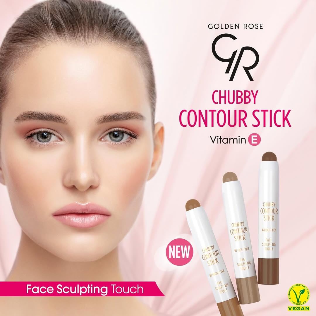 Golden Rose Chubby Contour Stick set in light coffee brown with Vitamin E by Beauty Care Bag on Tampa Home & Garden Store